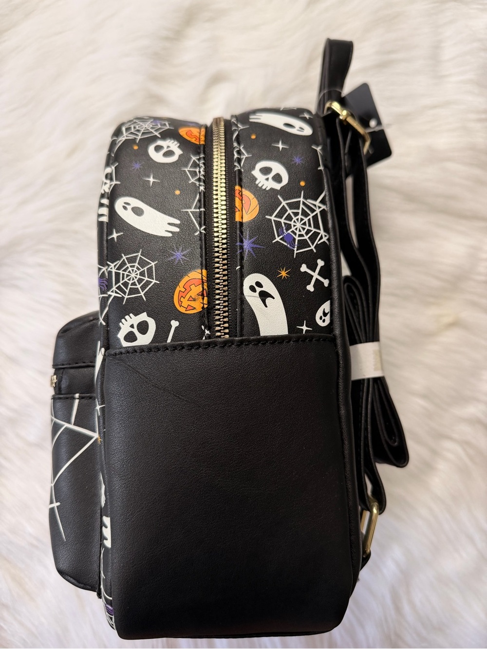 Disney Black Halloween Mickey Mini Backpack with Orange Accents- NWT - Picture 4 of 12